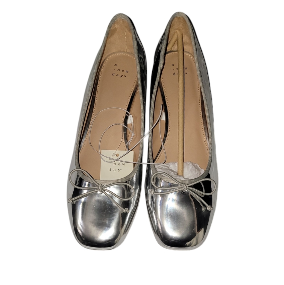 A New Day Women's Joy Ballet Pumps Silver - Picture 4 of 4